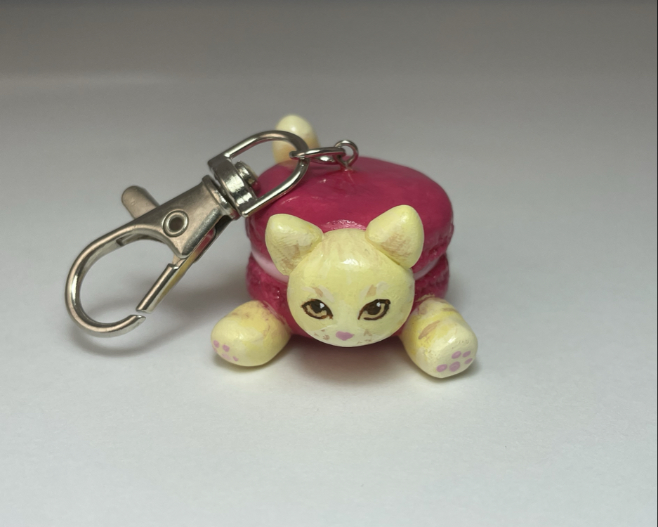makaron kedi figür anahtarlık/charm