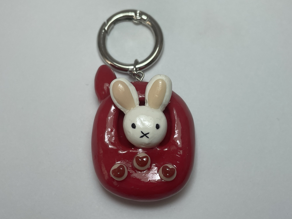 pembe, tavşanlı telefon figür anahtarlık/çanta charm