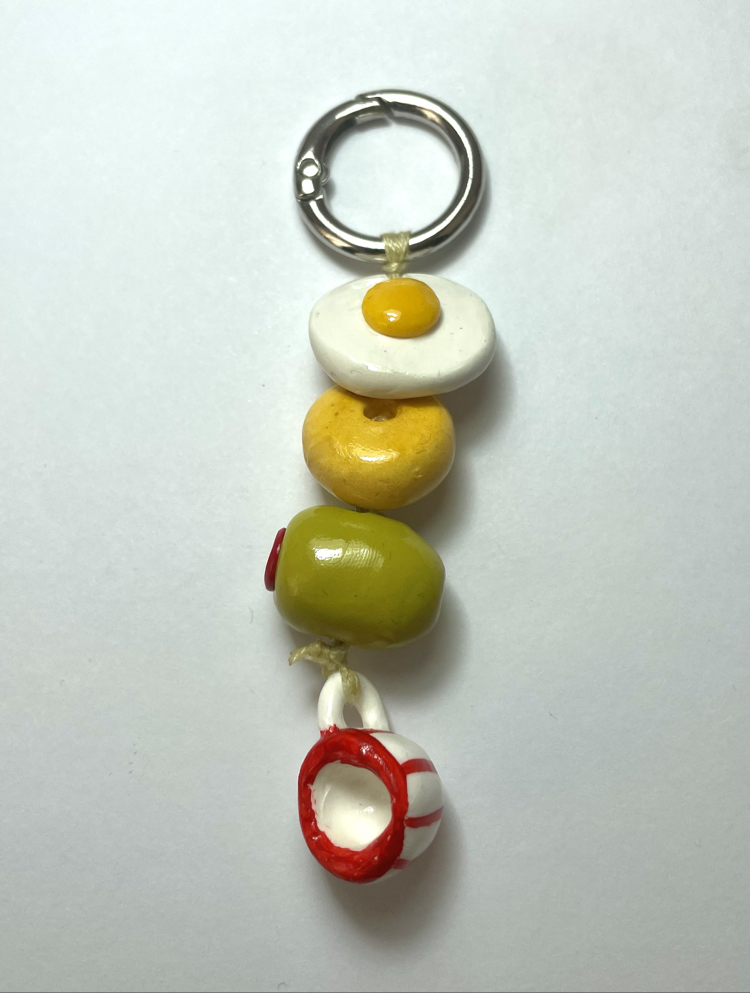 kahvaltı temalı anahtarlık/çanta charm