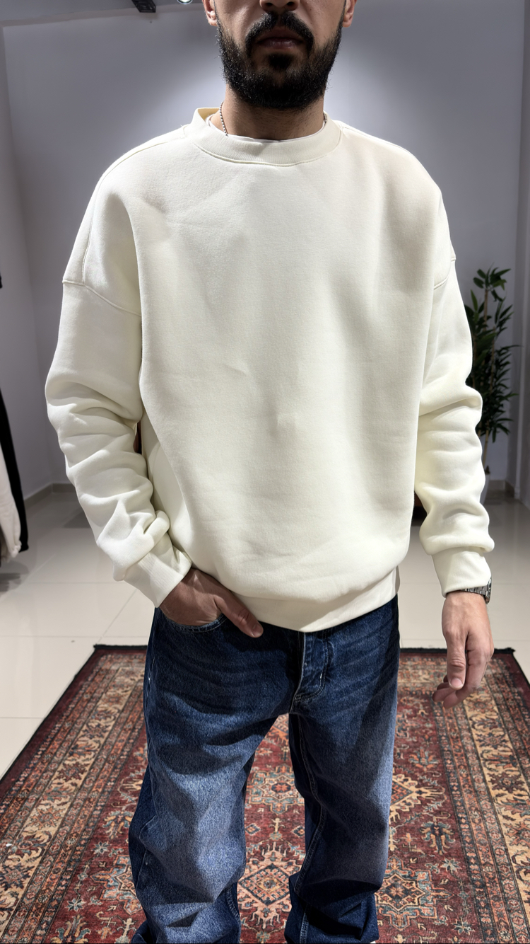 Oversize Basic Sweatshirt Ekru