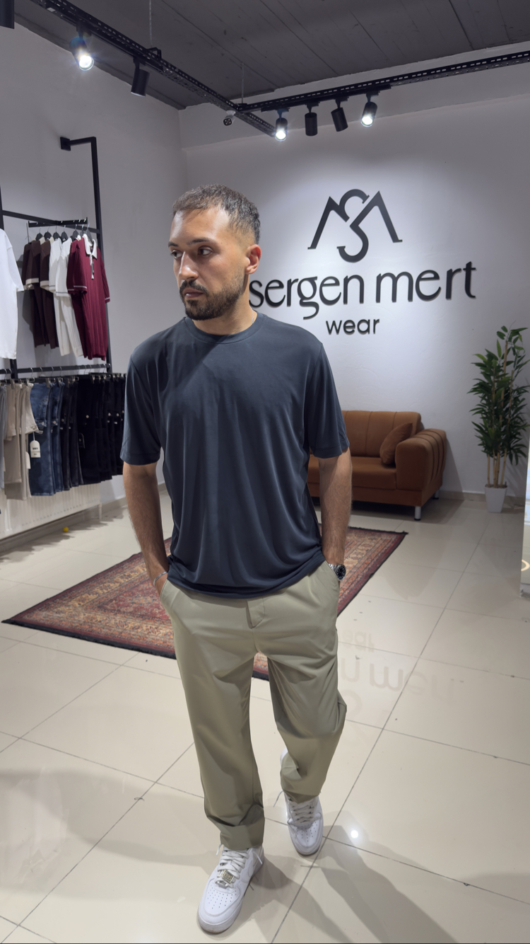 Regular Fit Modal Kumaş Tişört Lacivert