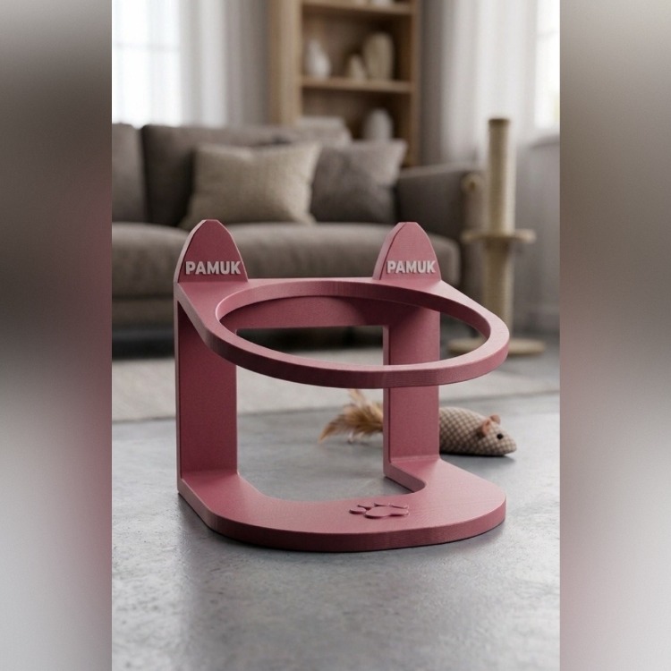 İsme Özel 3D Baskı Kulaklı Mama Kabı Standı | Evinizin Neşesine Özel