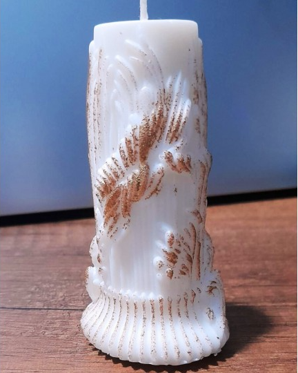 Soya wax el yapımı sütun desenli mum