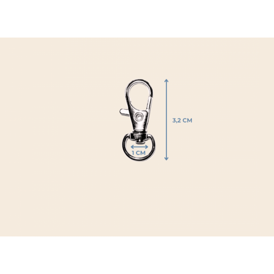 1 cm Minik paris kanca 3,2 cm metal renk