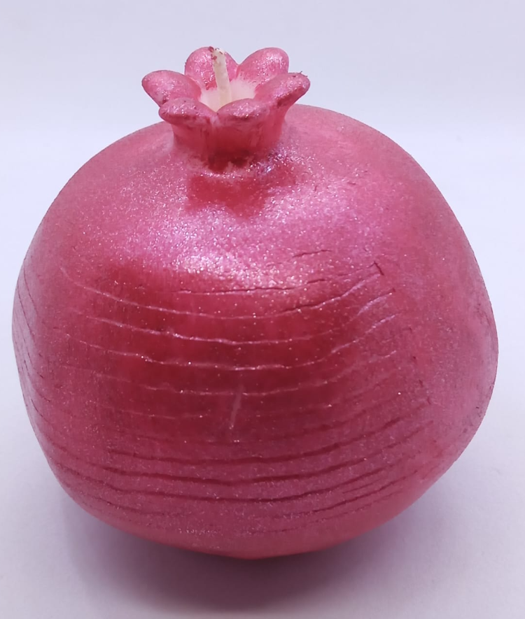 Nar Figürlü Doğal Soya Wax Mum – El Yapımı, Dekoratif ve Çevre Dostu
