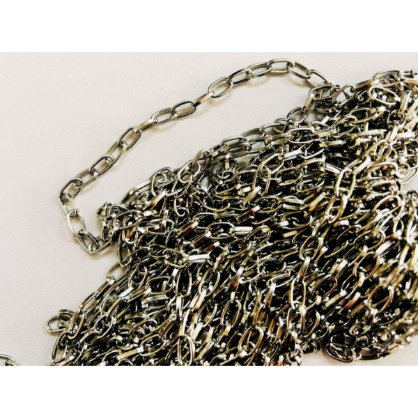 1,5 mm Nikel Renk Düz Ezik Takı Zinciri – 10 Metre Bağ