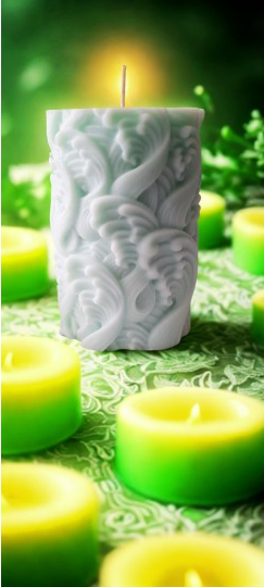 Dalga Desenli Doğal Soya Wax Mum – El Yapımı, Aromatik ve Şık Tasarım