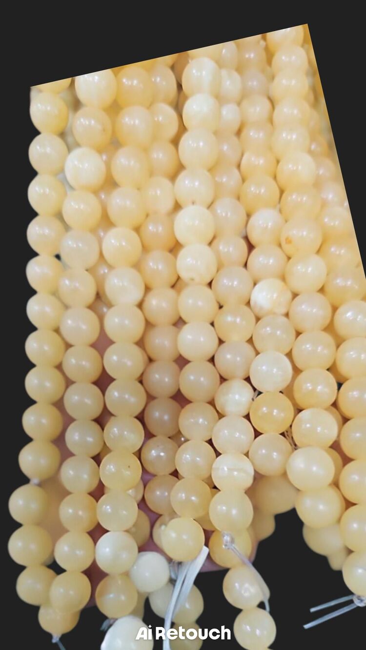 Doğal kalsit taşı 8 mm küre kesim dizi taş 