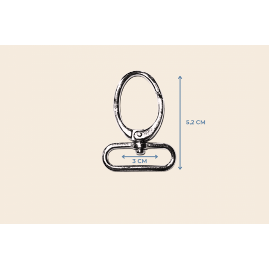 3 cm tombul kanca 5,2 cm. metal renk