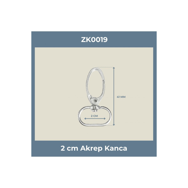 2 CM Akrep Kanca Nikel – Metal Anahtarlık ve Çanta Askı Aparatı (100 Adet)