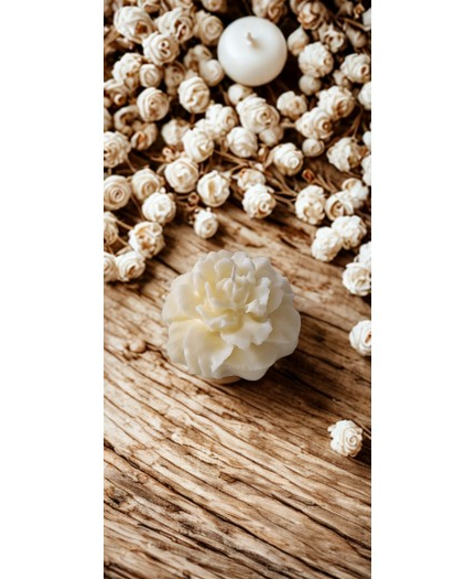 Doğal Soya Wax Mum – El Yapımı, Şakayık Motifli ve Ruhsal Arınma İçin