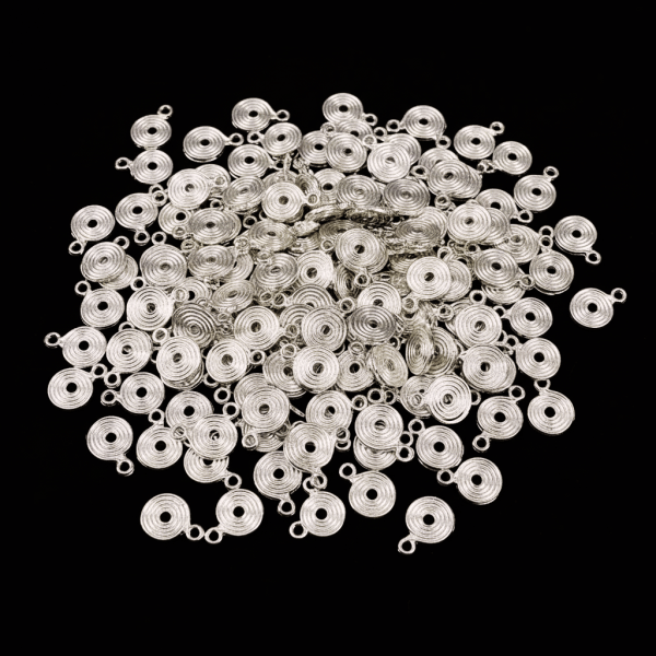 Gümüş Kaplama Spiral Sarmal Form Metal Takı Sallantı Aparatı (1 Adet)