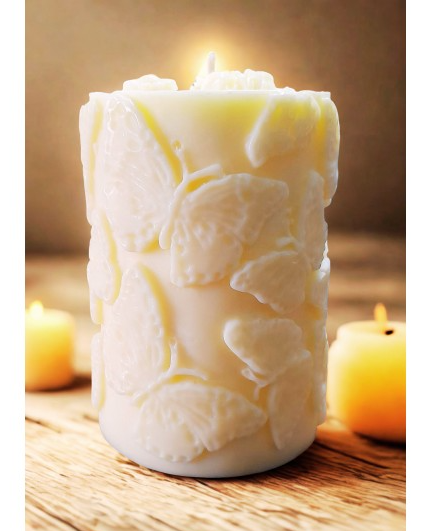 Doğal Soya Wax Mum – Kelebek Deseniyle Ruhsal Arınma ve Ferahlık