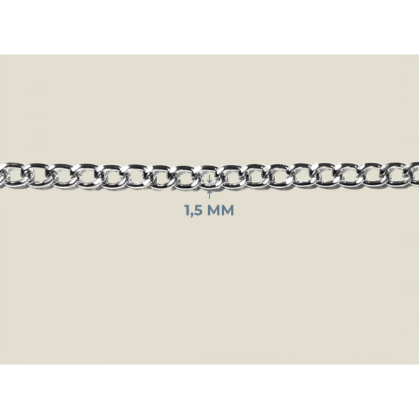 1,5 mm Traşlı Zincir Metal Renk (10 Metre)