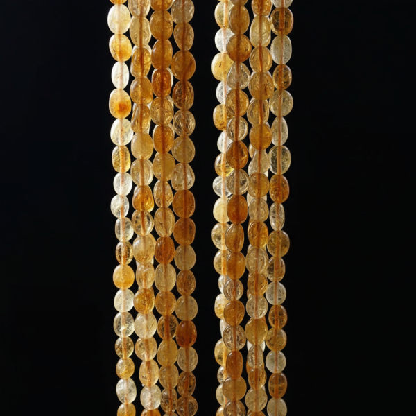 Amorf Sitrin Doğal Taş Dizi – 38 cm (48-50 Adet)