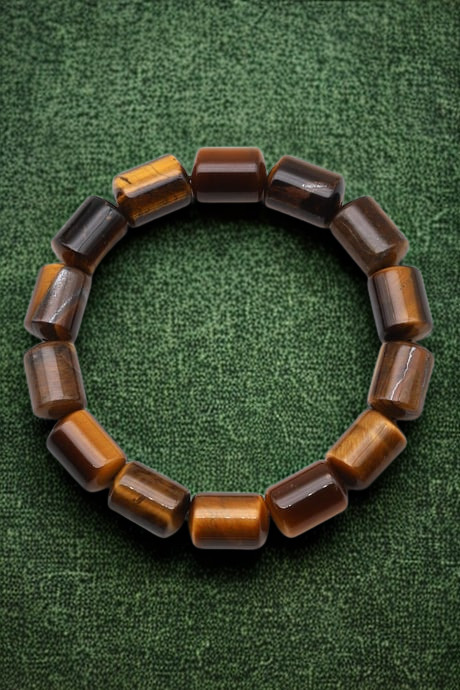 A Kalite Kaplan Gözü Doğal Taş Bileklik - 10 x 14 mm Silindir Kesim