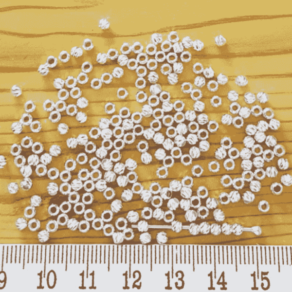 925 Ayar Gümüş Lazerli Mini Top Boncuk 3 mm 10 adet