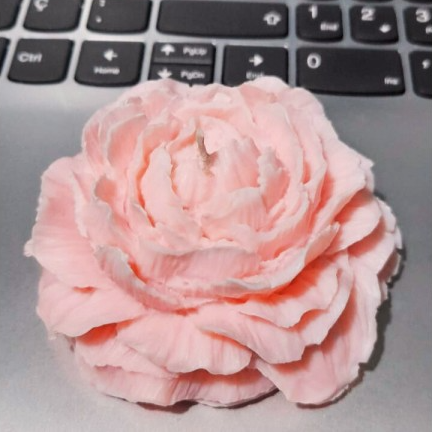 Soya wax el yapımı şakayık desenli mum