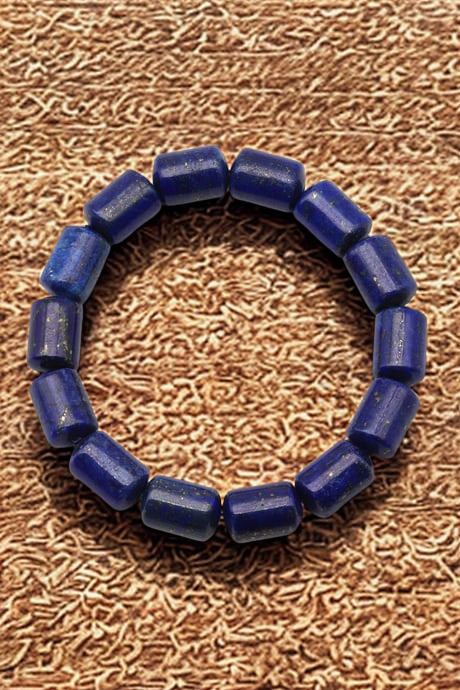 Lapis Lazuli Doğal Taş Bileklik - 10x14 mm Özel Kesim Silindir