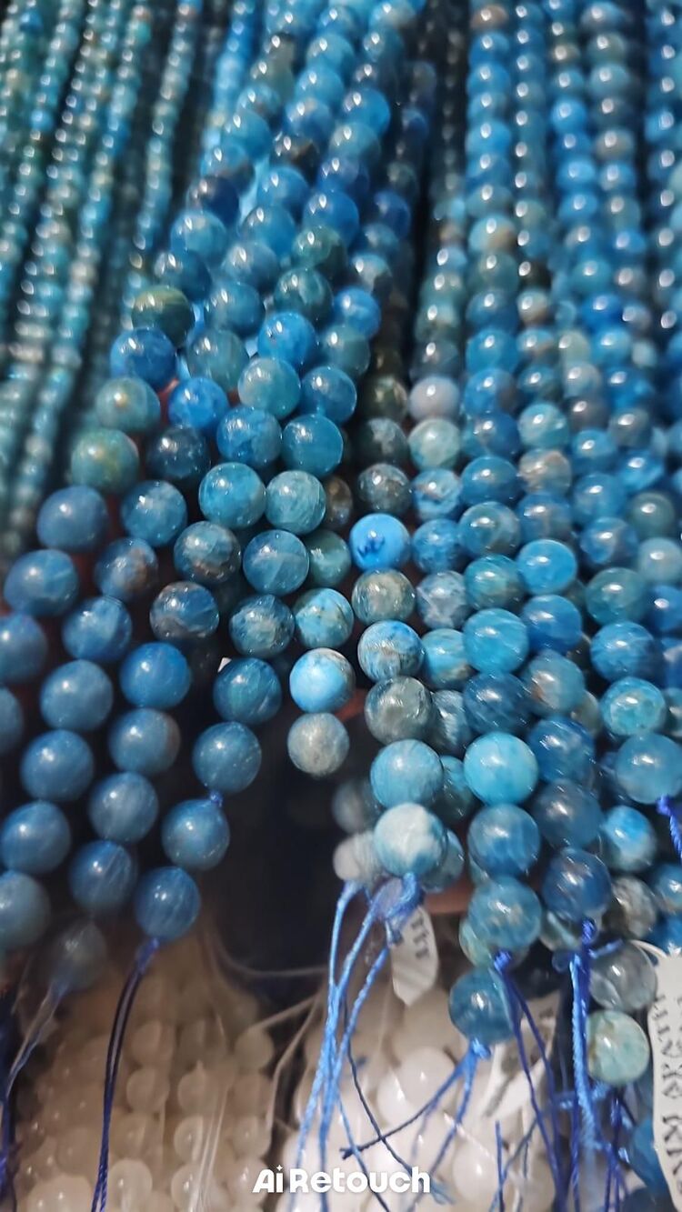 Doğal Apatit taşı 8 mm küre kesim dizi taş 