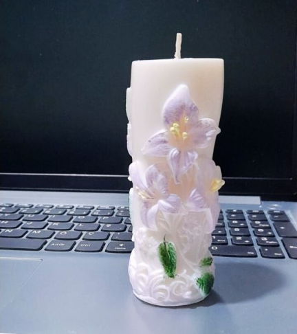 Soya wax el yapımı frezya desenli mum