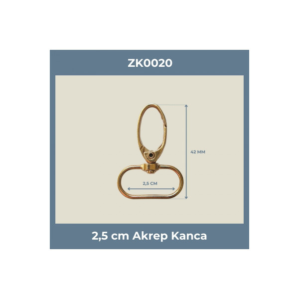 2,5 CM Akrep Kanca Gold Renk – Metal Anahtarlık ve Çanta Askı Aparatı (100 Adet)