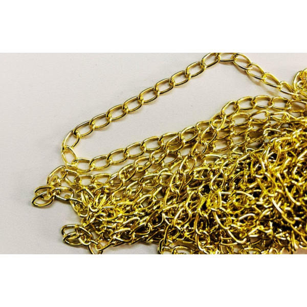 1,20 mm Sarı Renk Kıvrık Metal Takı Zinciri (10 Metre )