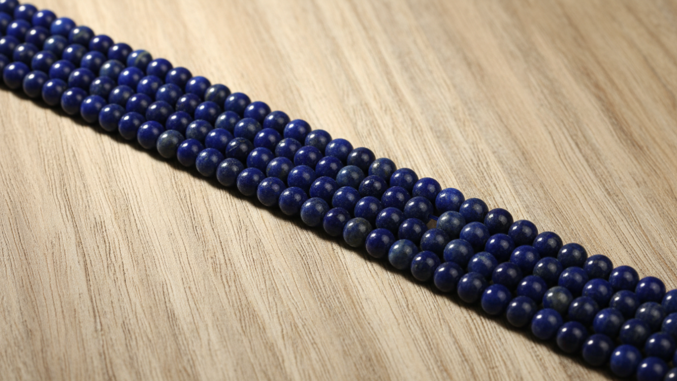 Doğal Lapis Lazuli Taşı 8 mm Küre Kesim Dizi Taş | Takı ve Aksesuar Tasarımı İçin