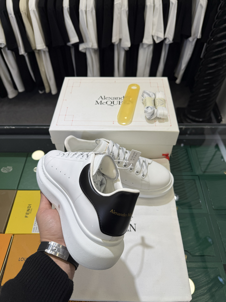 Alexander McQueen White Sneaker with Black Heel