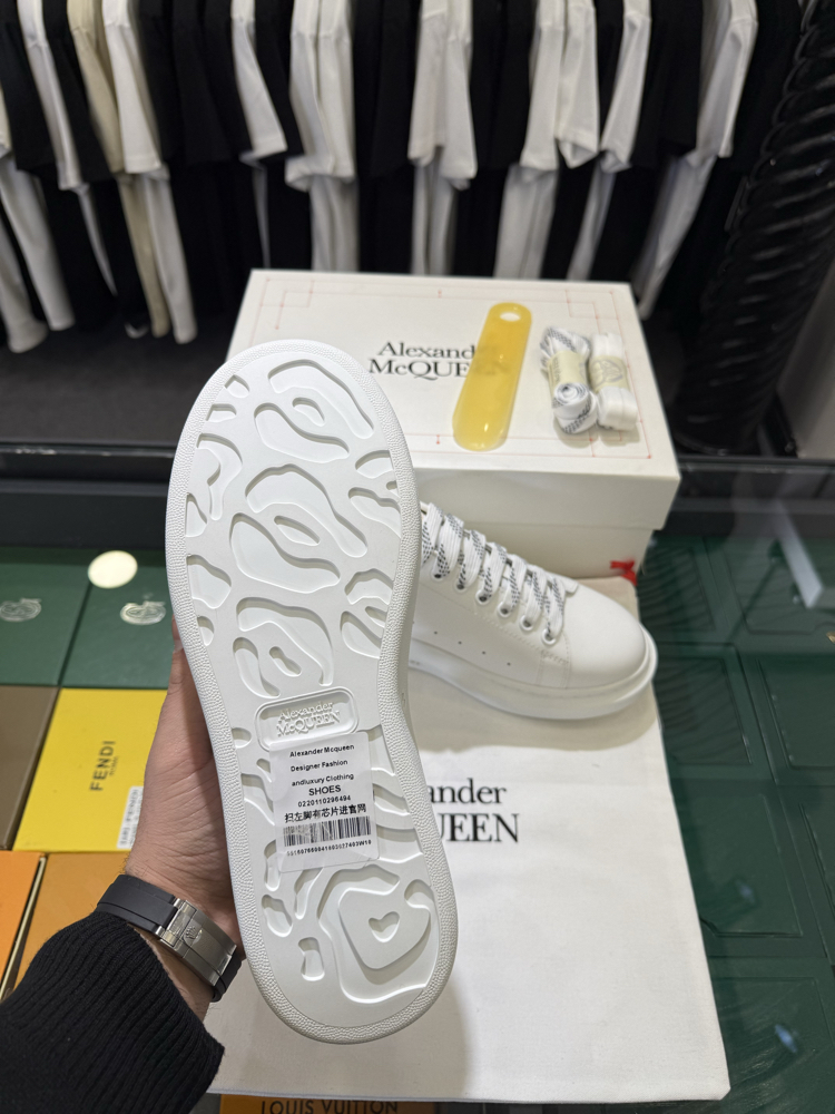 Alexander McQueen White Sneaker with Black Heel