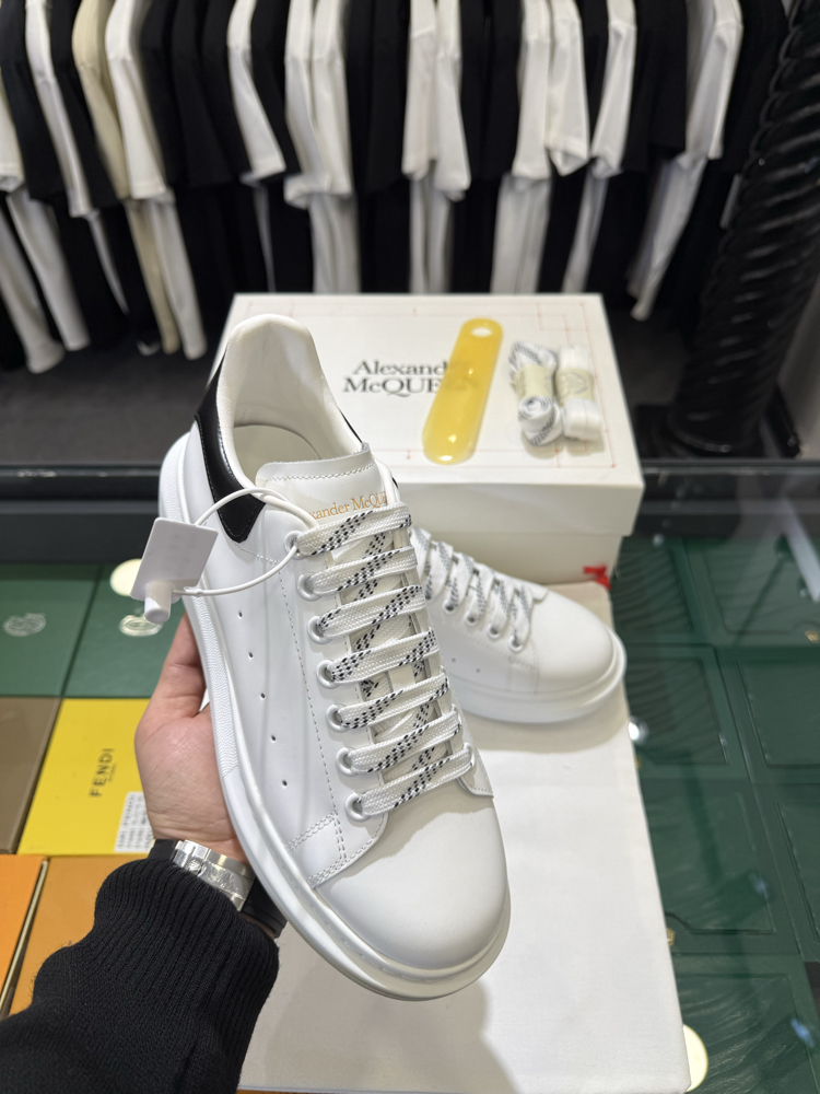 Alexander McQueen White Sneaker with Black Heel