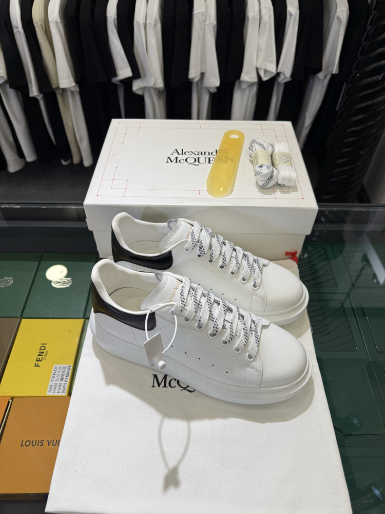 Alexander McQueen White Sneaker with Black Heel