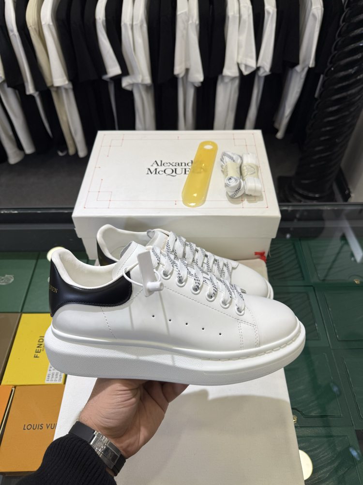 Alexander McQueen White Sneaker with Black Heel