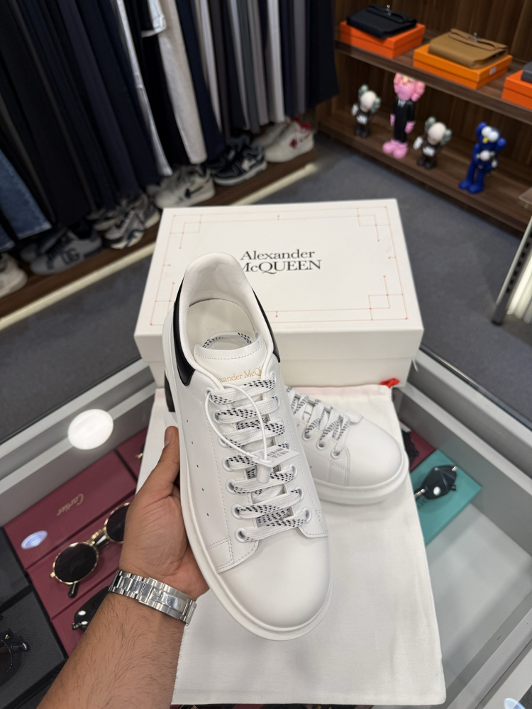 Alexander McQueen White Sneaker with Black Heel
