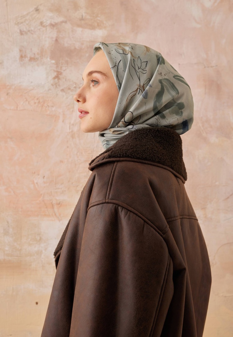 FRESH SCARFS - Hera Desen Pamuk İpek Eşarp - Mint Yeşili