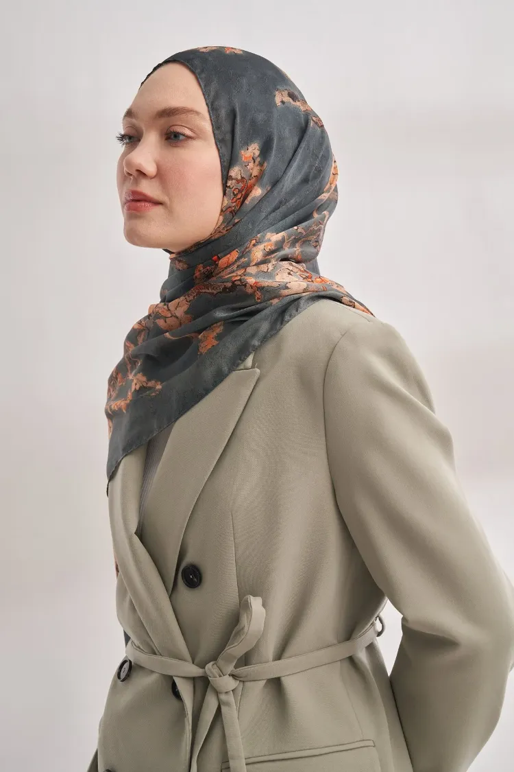 ARMANDA - 4464 Van Gogh Şal - Sis Mavisi