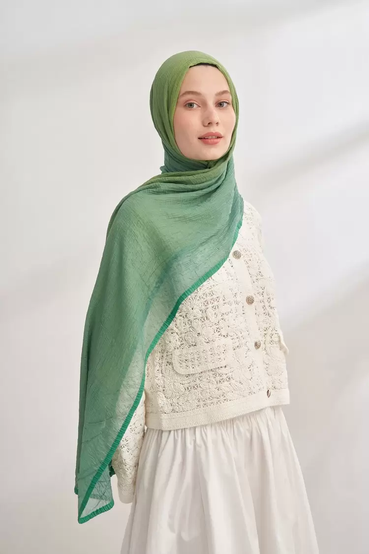 ARMANDA - 3359 Müslin Degrade - Kaşmir - Yağ Yeşili