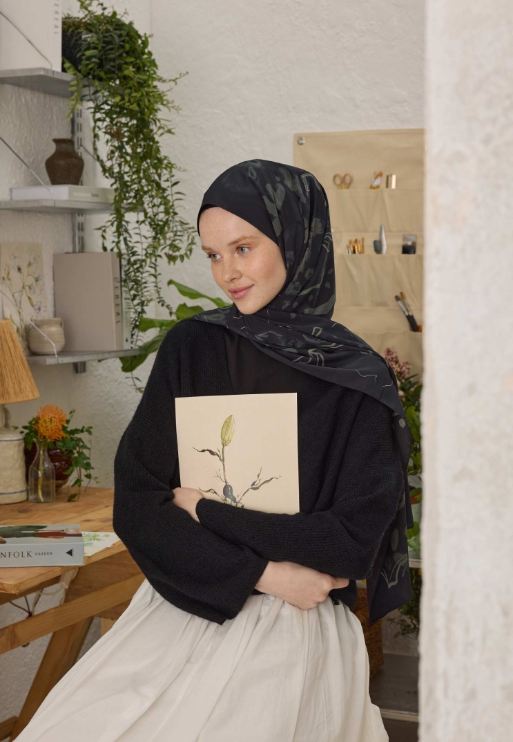 FRESH SCARFS - Aura Desen Şal - Siyah