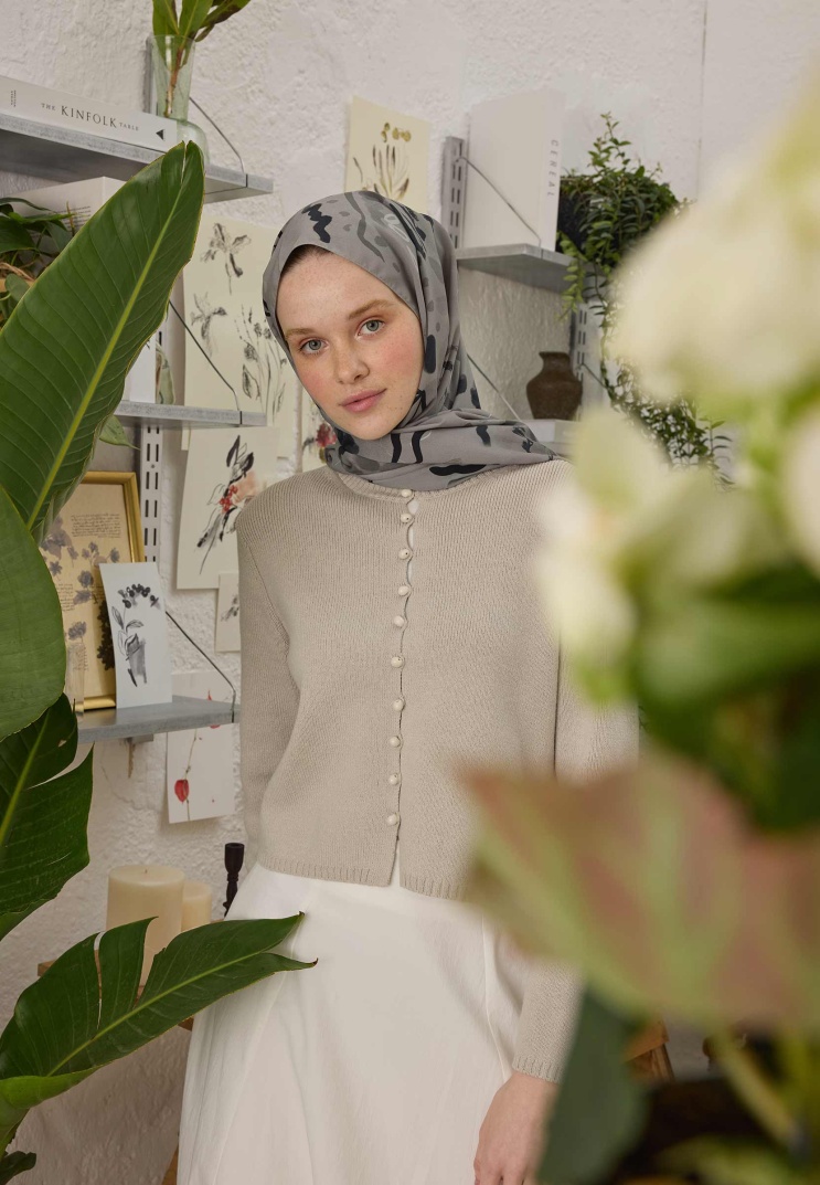 FRESH SCARFS - Aura Desen Şal - Gri