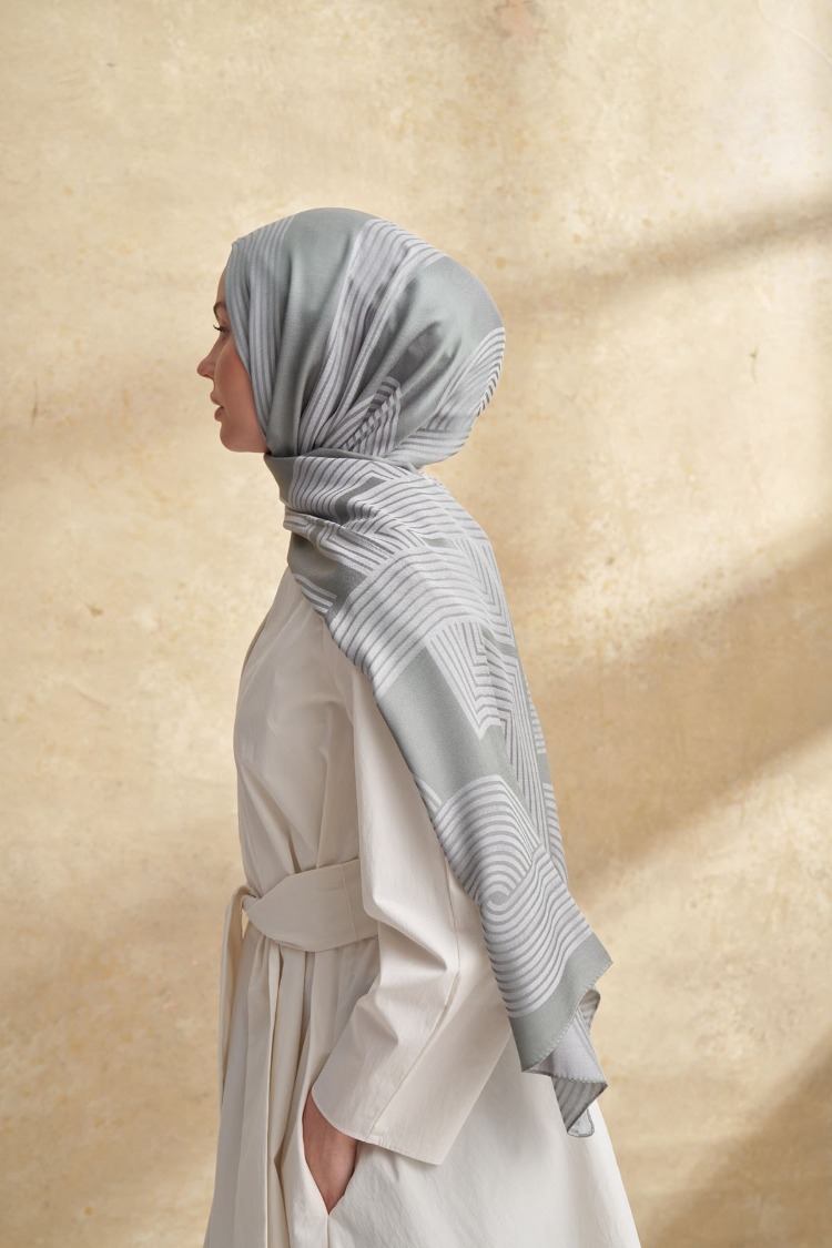 Armanda - 3305 Fiori Jakar Line Desen - Keten Yeşili