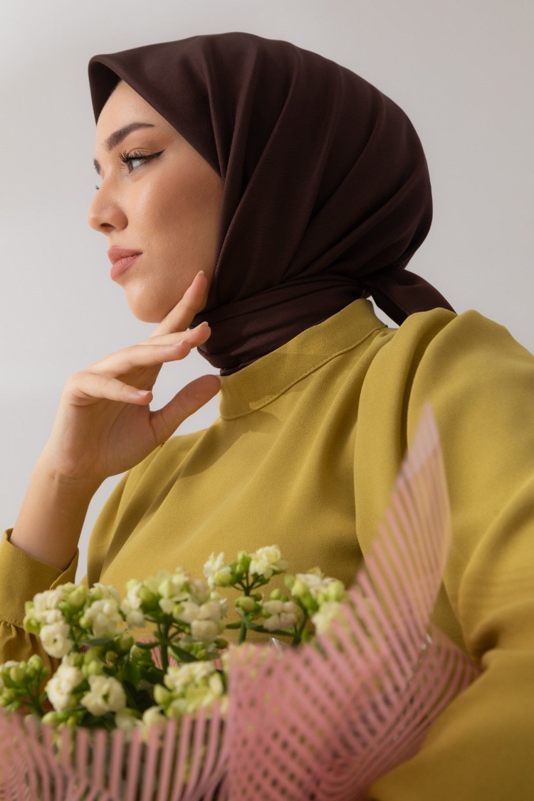 Silk Home Twill Eşarp 11343 - Acı Kahve