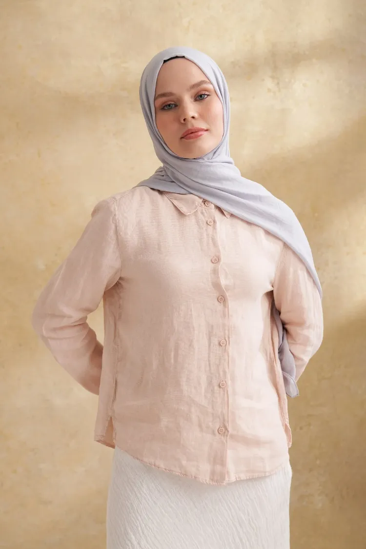 ARMANDA - 3009 Rustik Pamuksu Şal - Gümüş