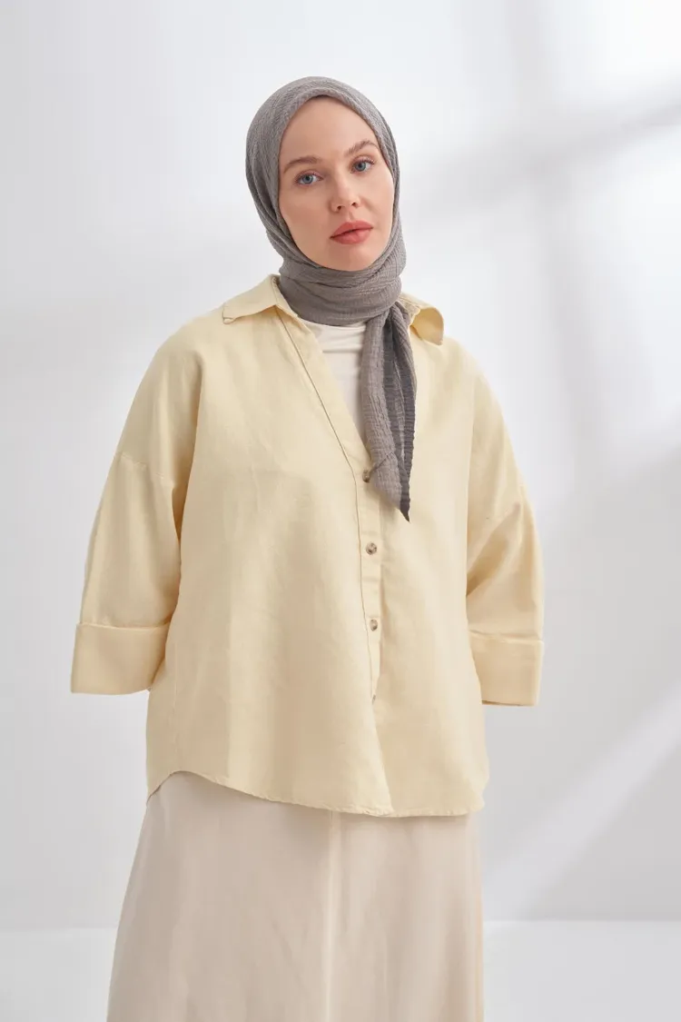 ARMANDA - 3353 Müslin Biyeli Eşarp - Koyu Gri