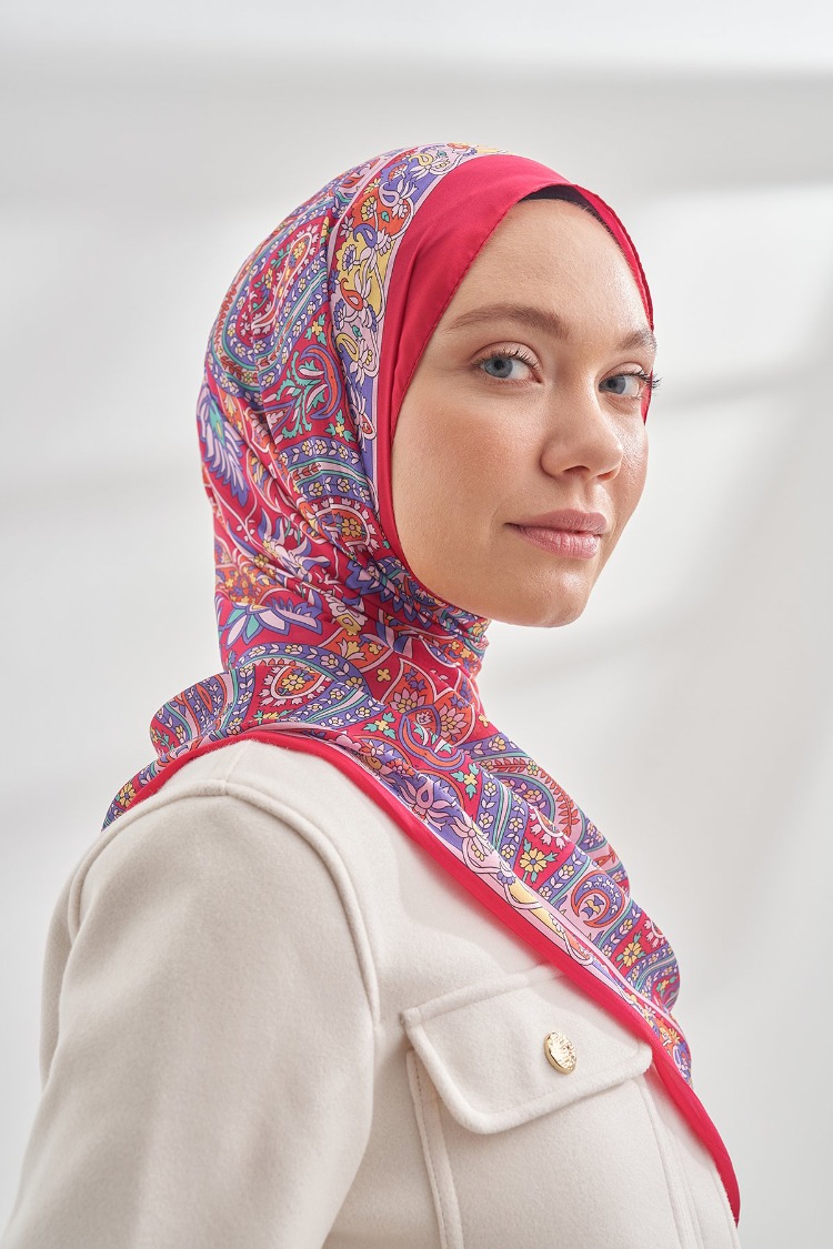 ARMANDA - 6035 Pashmina Desen Şal - Fuşya