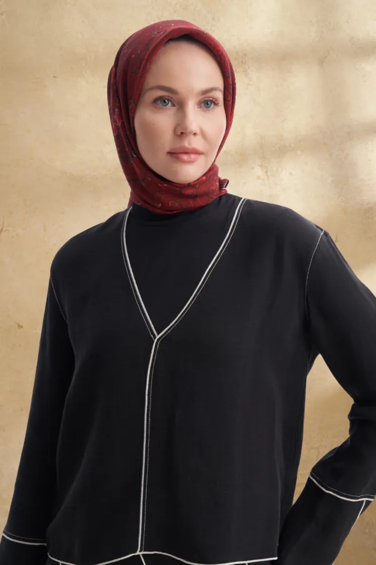 ARMANDA - 3156 Ayesha Desen Eşarp - Bordo