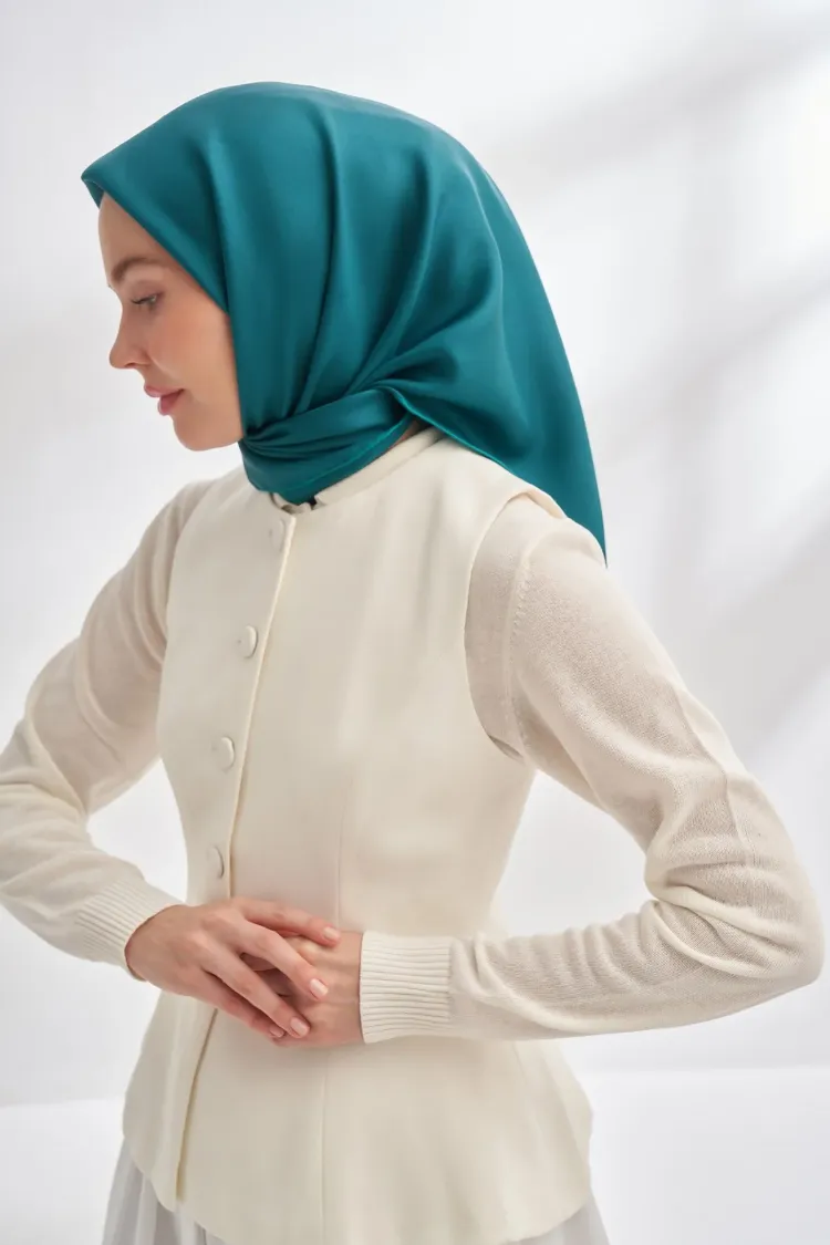 ARMANDA - 4400 Premium Twill İpek Eşarp - Zümrüt