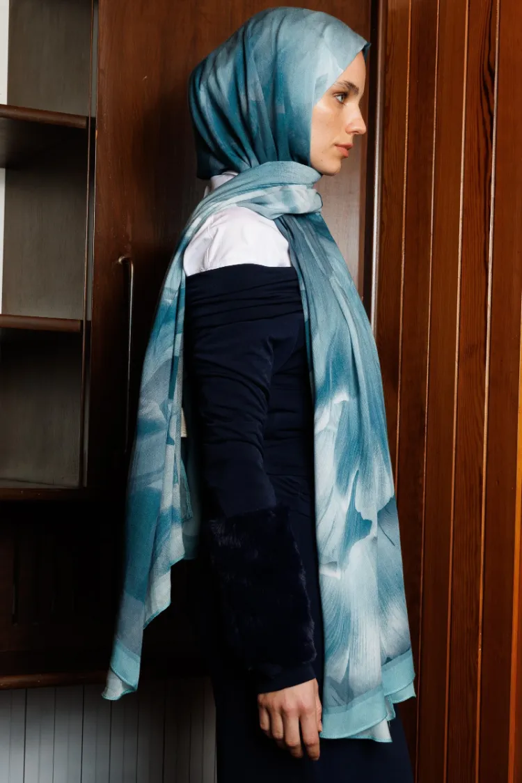 MOONCORN - Fleur Desen Rami Şal - Okyanus