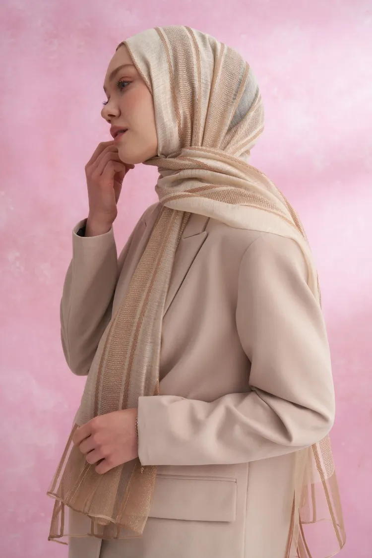 ARMANDA - 3324 İpekli Ruby Şal - Bej