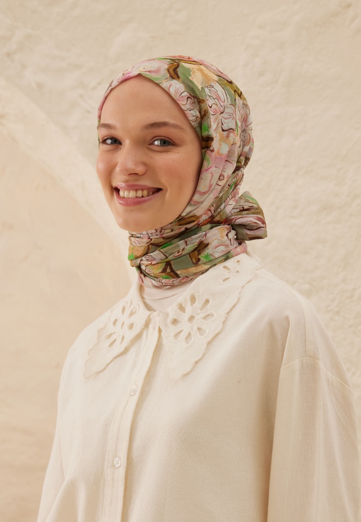 FRESH SCARFS - Linda Desen Rami Şal - Gül Pembe