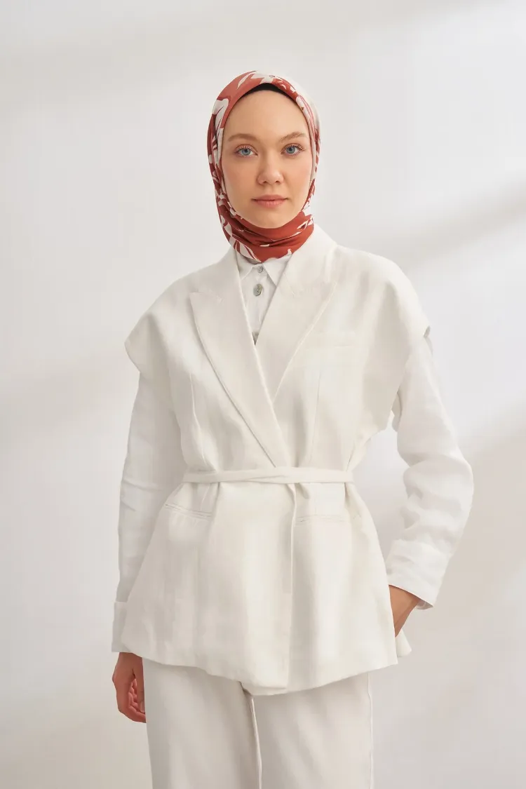 ARMANDA - 4351 Dahlia Desen Twill İpek Eşarp - Bordo
